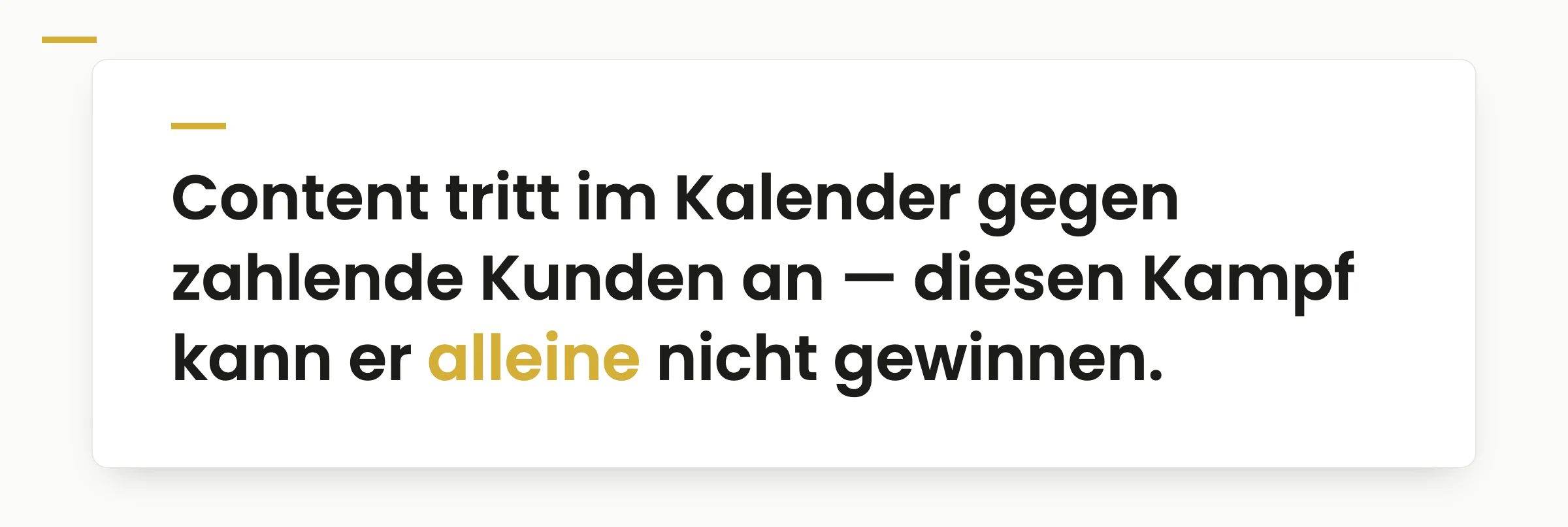 Merksatz: Content tritt im Kalender gegen zahlende Kunden an — diesen Kampf kann er alleine nicht gewinnen